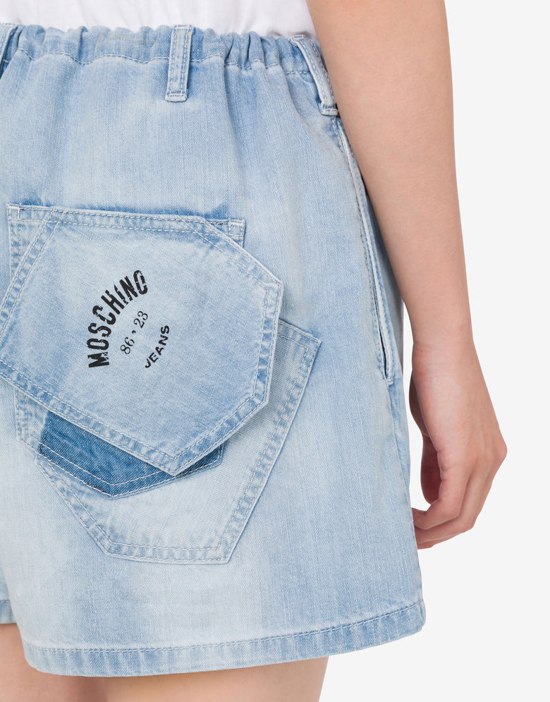 Short en denim de coton léger Denim clair Moschino Jeans 3