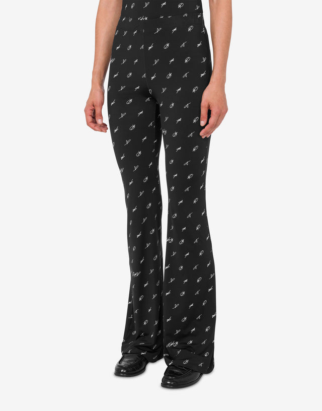 Leggings em jersey técnico estampado Negro Moschino Jeans 1