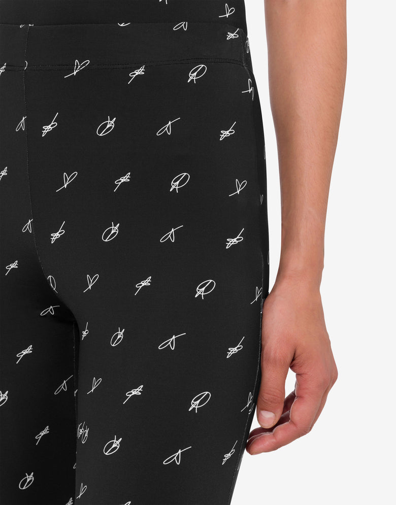 Leggings de jersey técnico estampado Negro Moschino Jeans 3