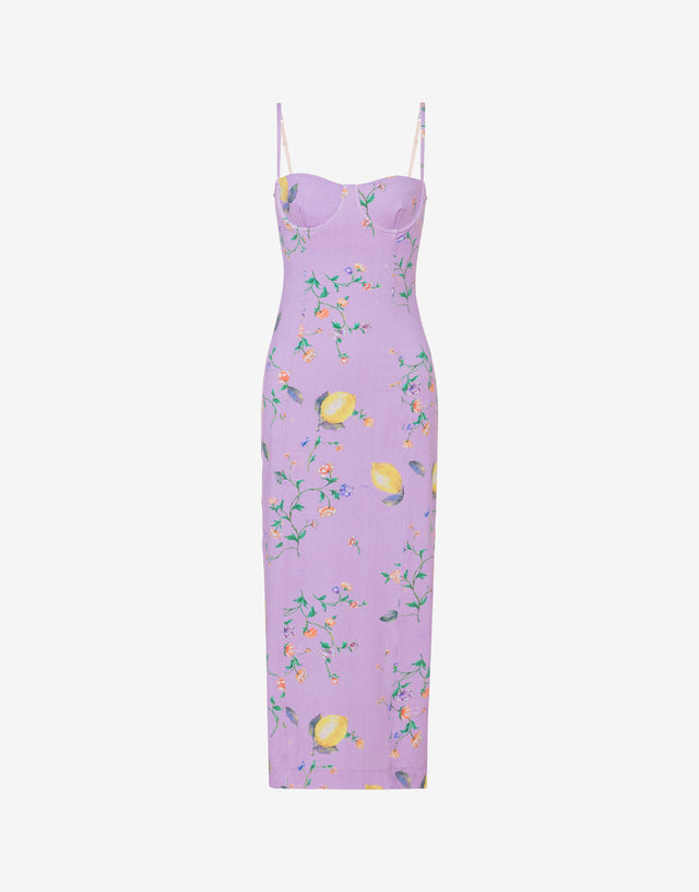 Printed technical jersey dress Light purple Moschino Jeans 0