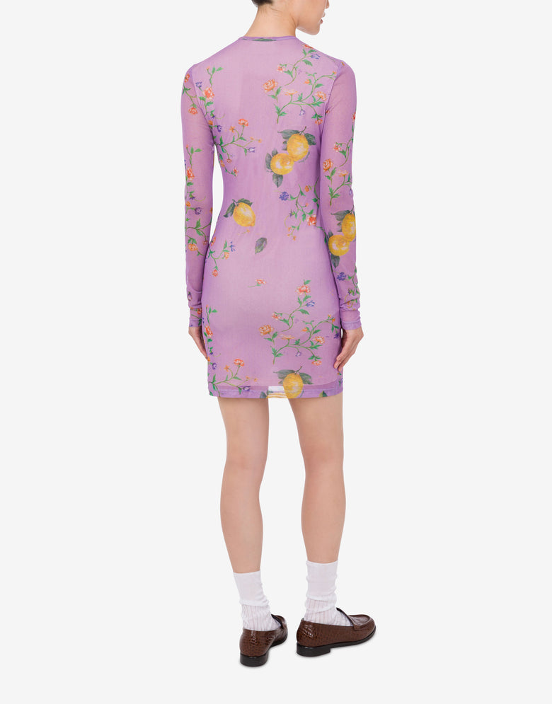 Printed mesh dress Lilac Moschino Jeans 2