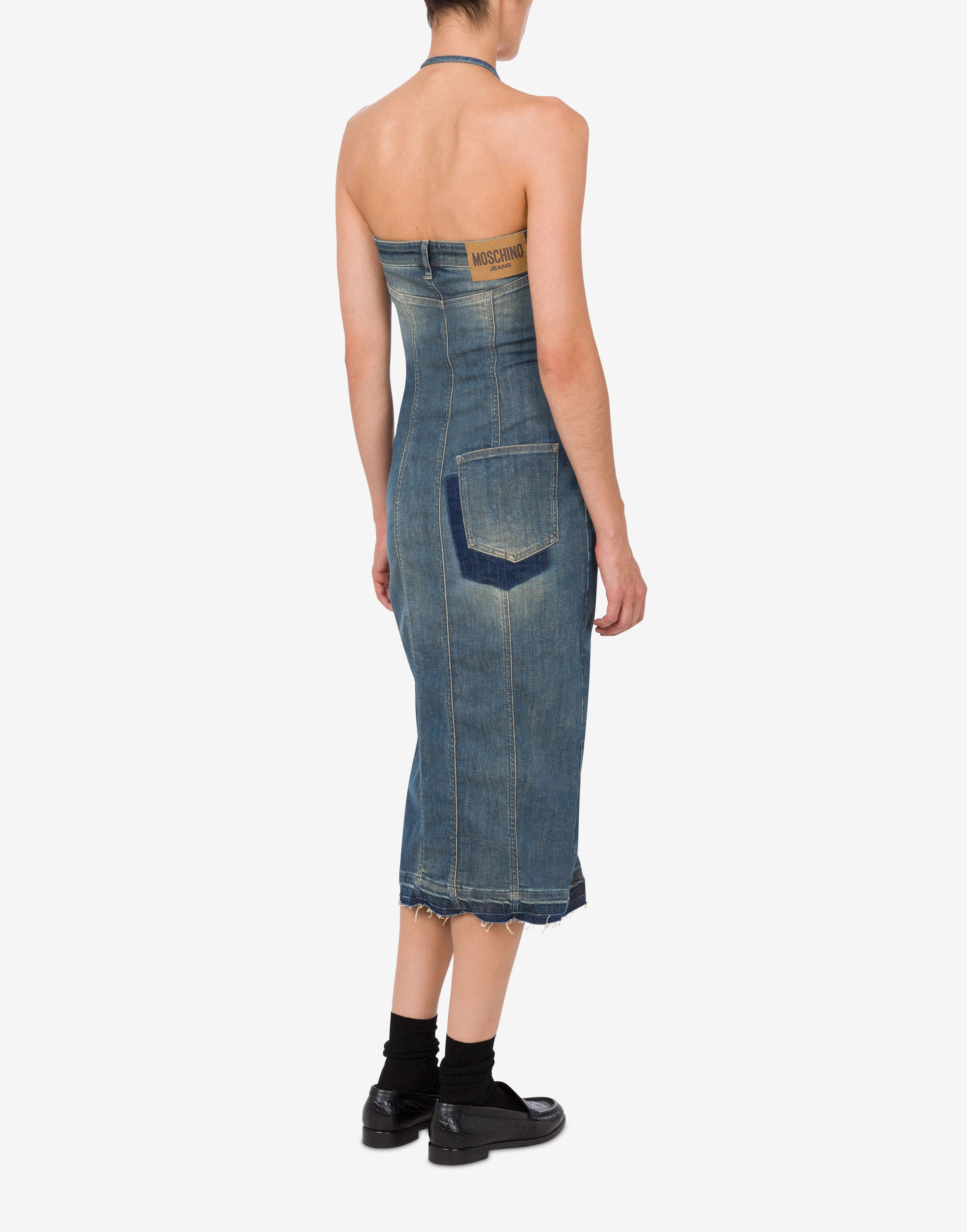 ダークデニム ストラップ付きドレス Denim dress Moschino Jeans | Moschino