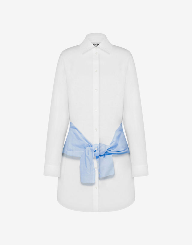 Robe en popeline de coton imprimée Blanc Moschino Jeans 0