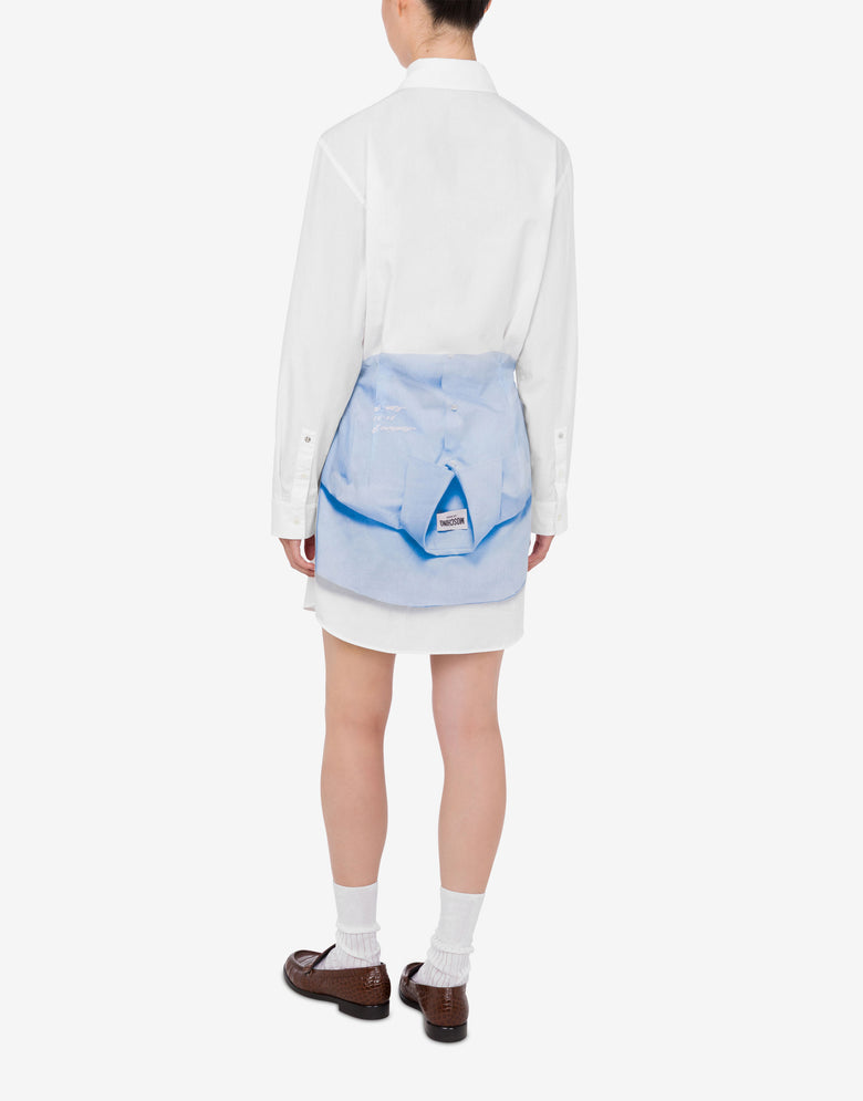 Bedrucktes Kleid aus Baumwollpopeline Weiß Moschino Jeans 2