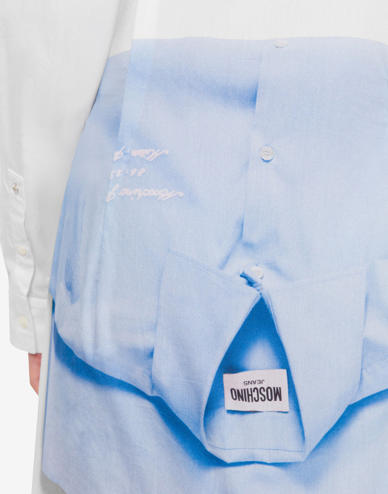 Bedrucktes Kleid aus Baumwollpopeline Weiß Moschino Jeans 3