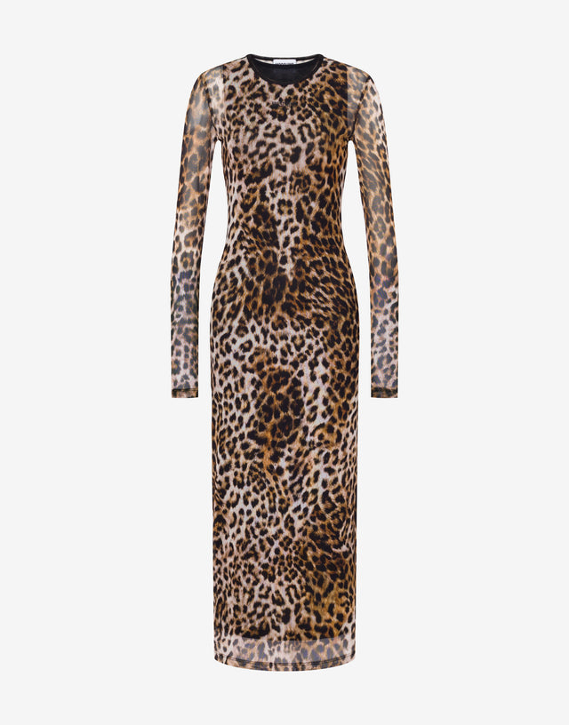 印花网眼连衣裙 棕色 Moschino Jeans 0