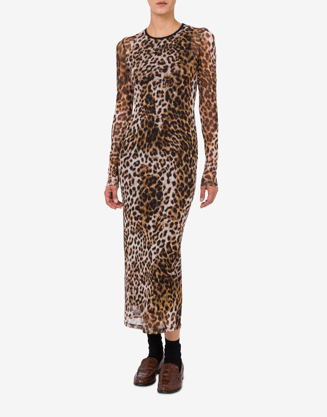 印花网眼连衣裙 棕色 Moschino Jeans 1