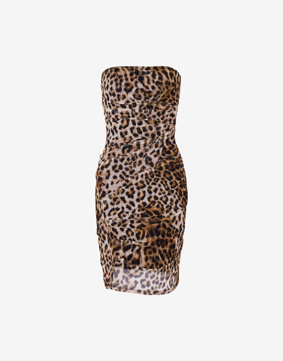 印花网眼连衣裙 棕色 Moschino Jeans 0