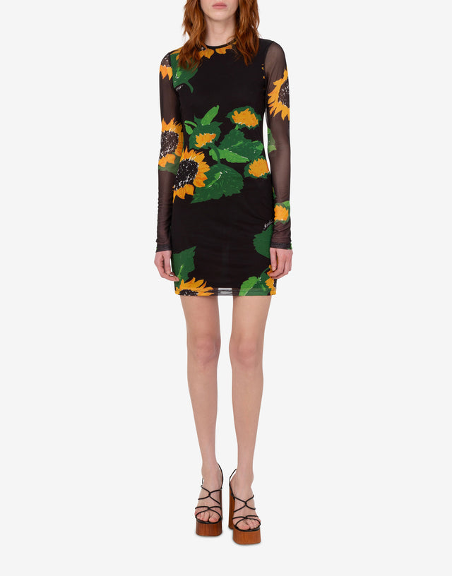 Printed mesh dress Black Moschino Jeans 1