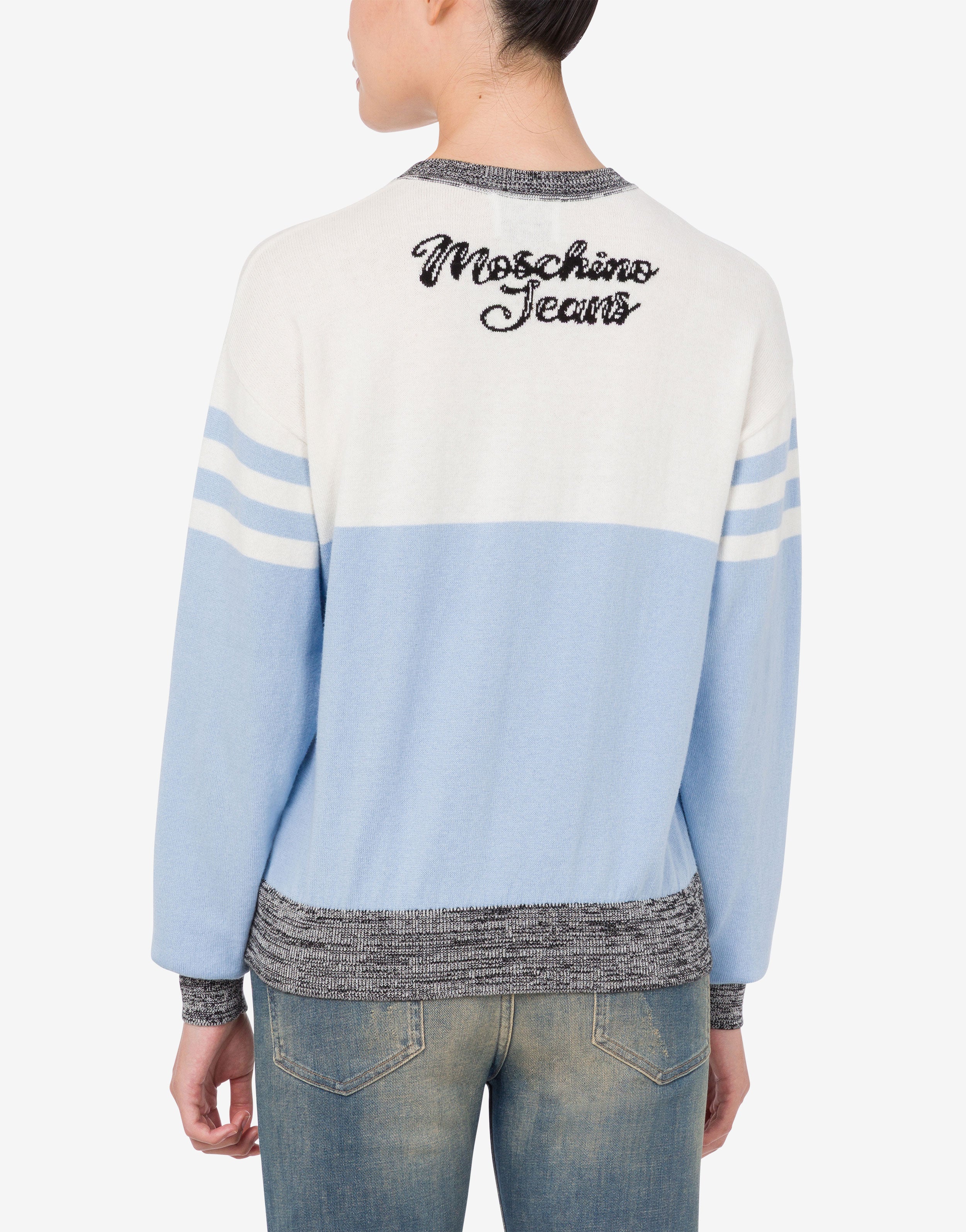 Intarsia cotton and cashmere pullover Moschino Jeans | Moschino