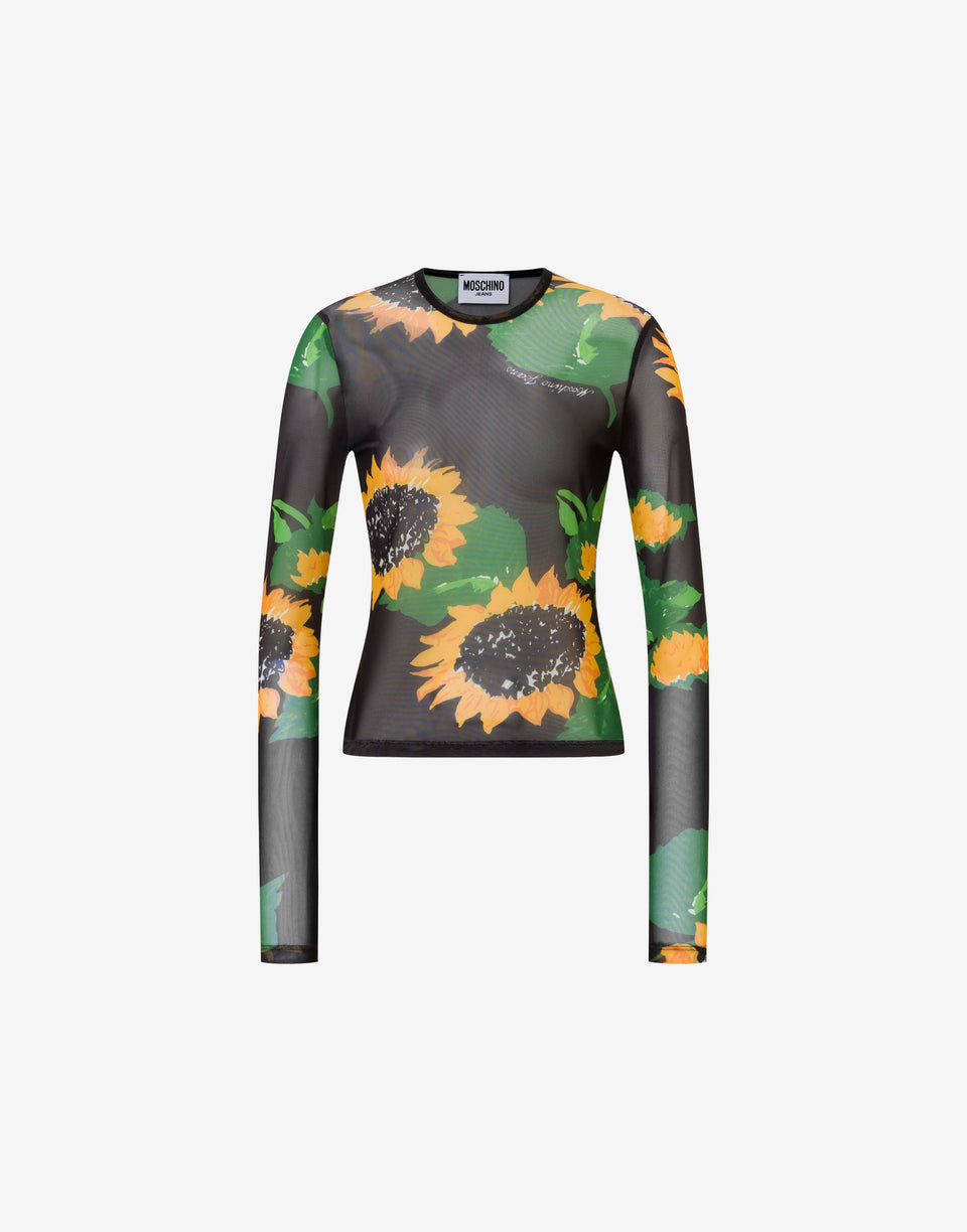 T-shirt em malha estampada Negro Moschino Jeans 0