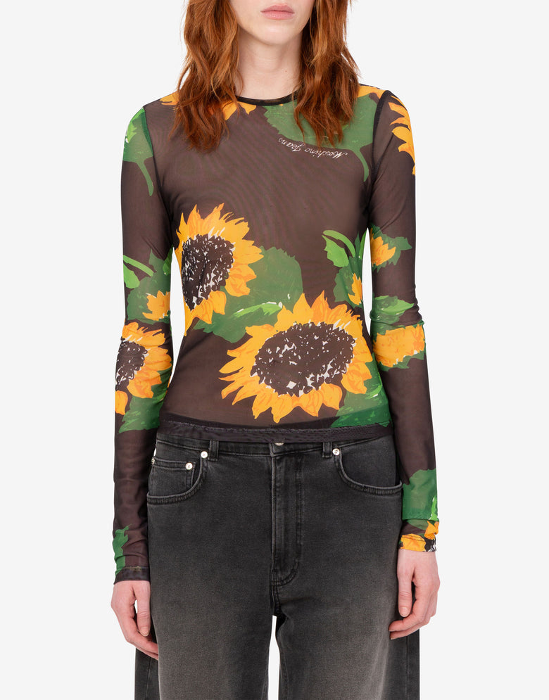 T-shirt em malha estampada Negro Moschino Jeans 1