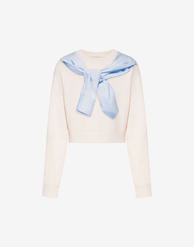 Camisola curta em algodão estampada Blanco Moschino Jeans 0