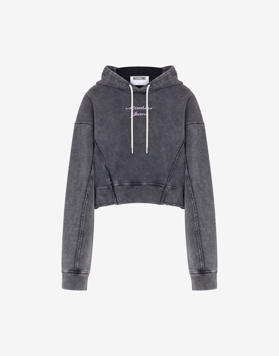 Sweat-shirt en coton brodé Gris foncé Moschino Jeans 0