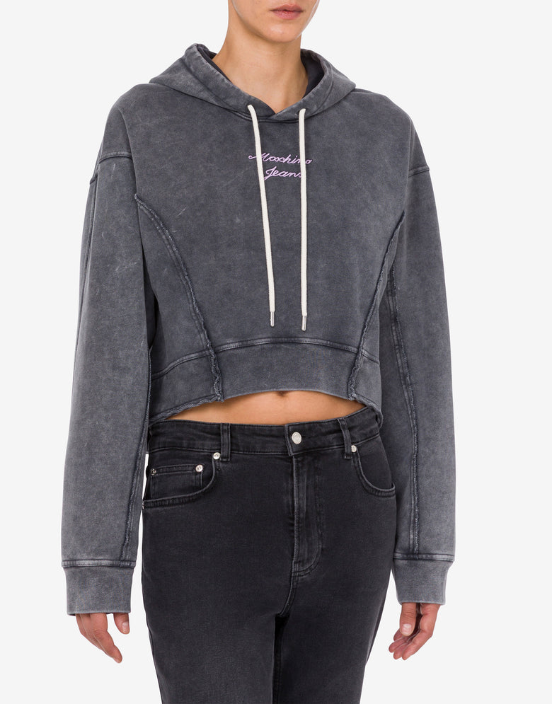 Sweat-shirt en coton brodé Gris foncé Moschino Jeans 1