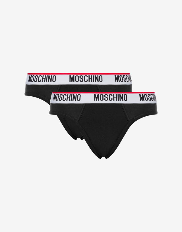 Logo Band set of 2 stretch briefs Black Moschino 0
