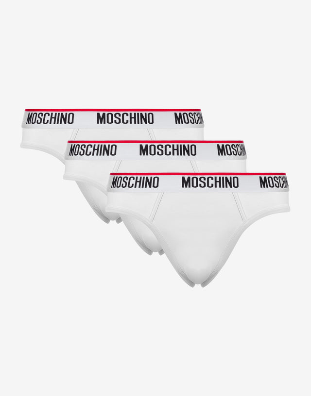Logo Band set of 3 briefs White Moschino 0