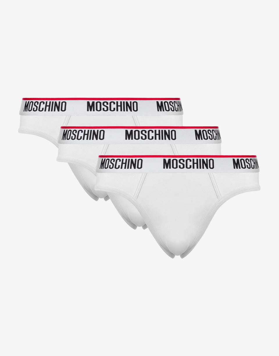 Logo Band set of 3 briefs White Moschino 0