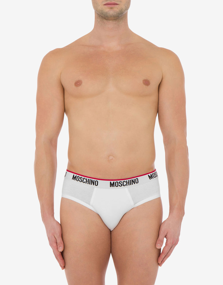 Logo Band set of 3 briefs White Moschino 1