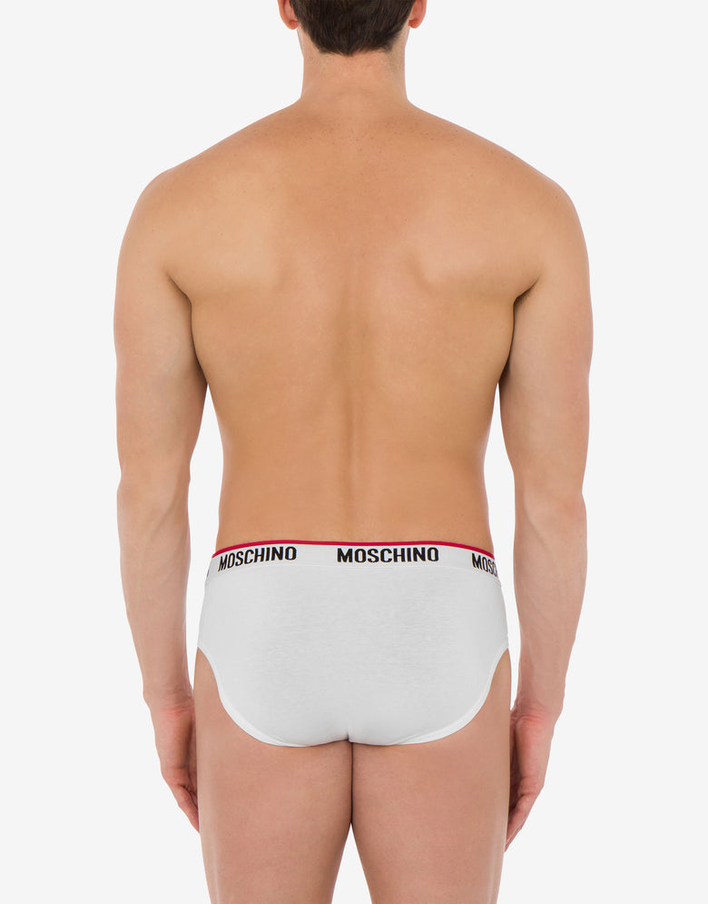 Logo Band set of 3 briefs White Moschino 2