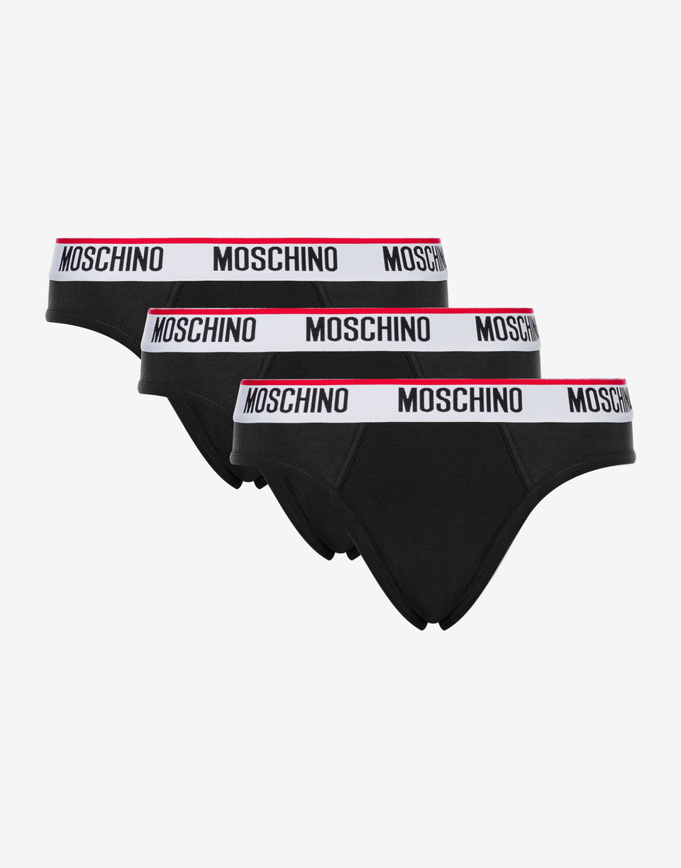 Logo Band set of 3 briefs Black Moschino 0