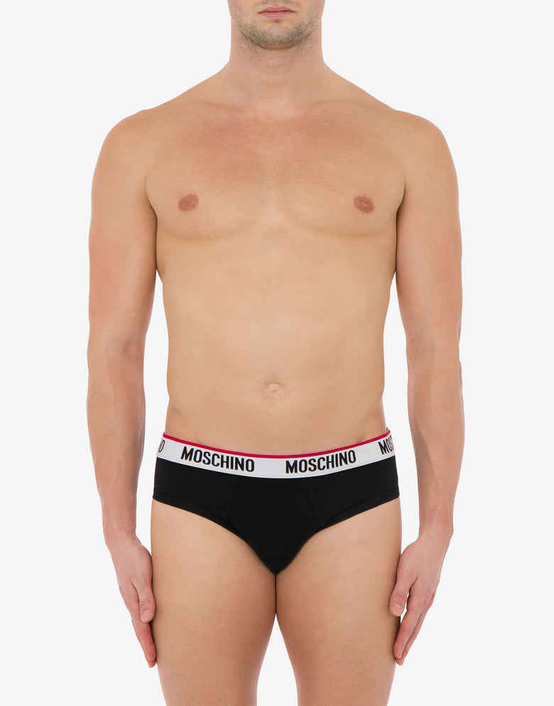 Logo Band set of 3 briefs Black Moschino 1