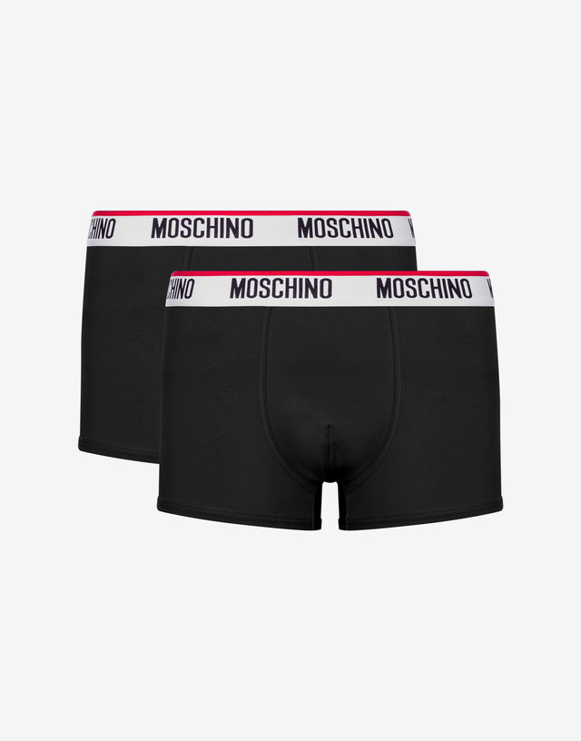 Logo Band set of 2 jersey stretch boxers Black Moschino 0