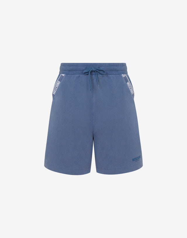Piece-dyed cotton shorts Light blue Moschino 0