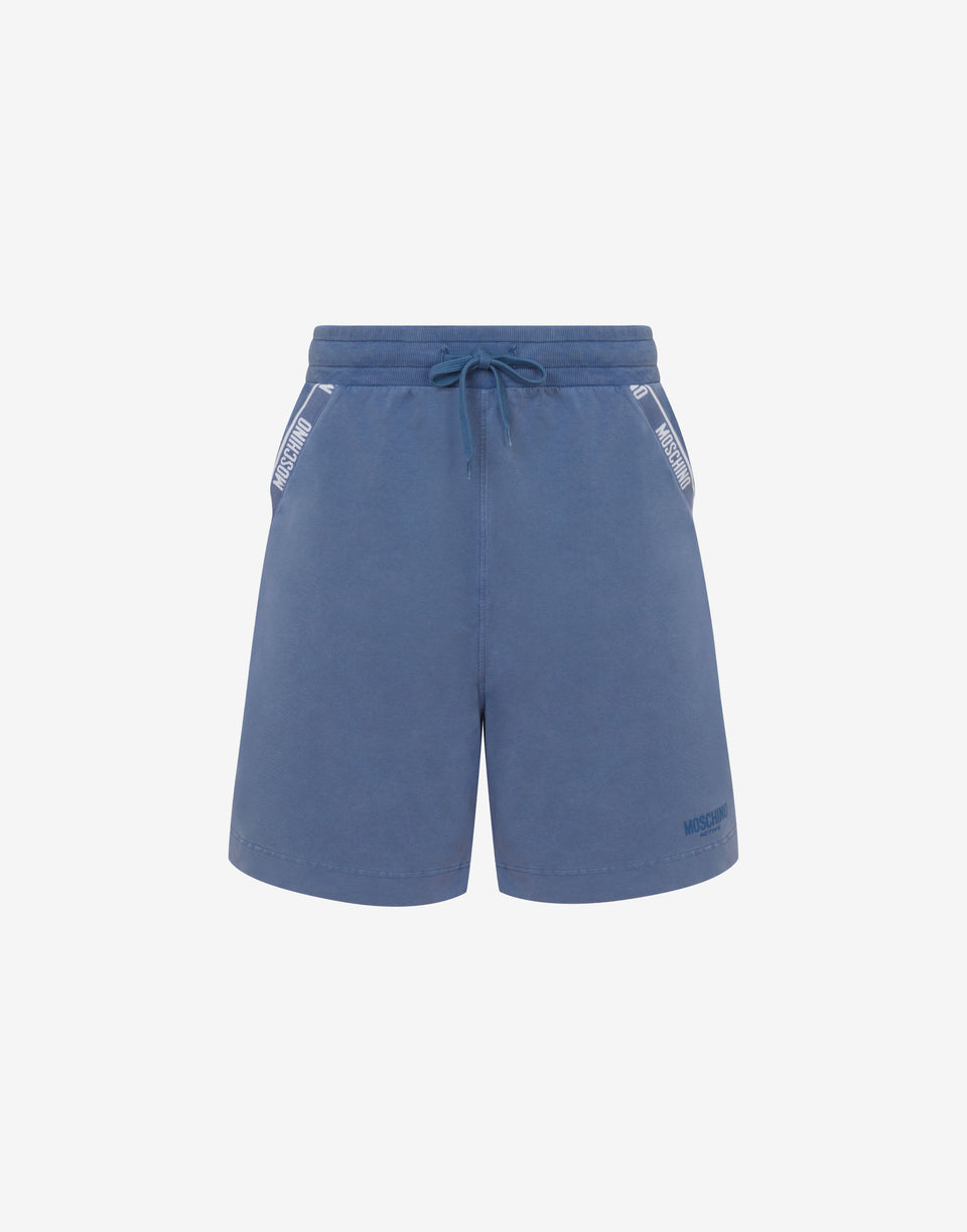 Shorts aus garngefärbter Baumwolle Hellblau Moschino 0