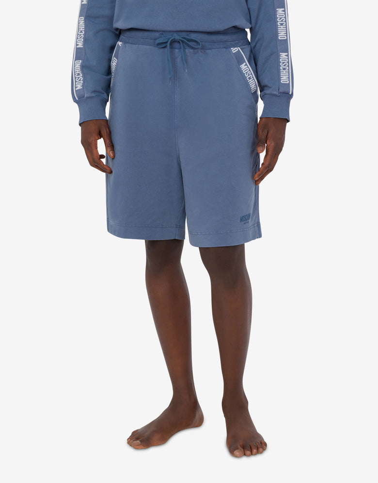 Shorts aus garngefärbter Baumwolle Hellblau Moschino 1