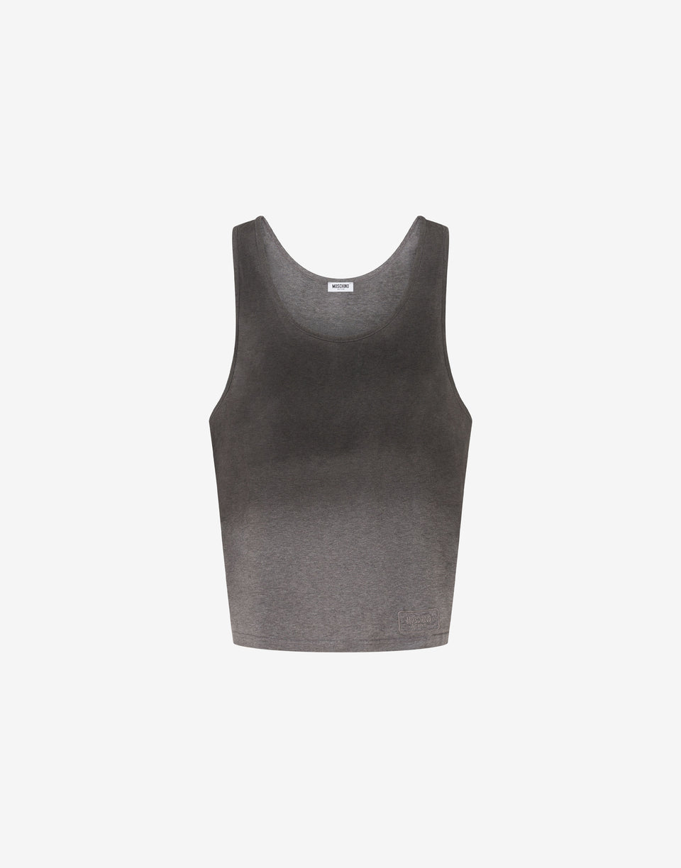 Baumwoll-Jersey-Tanktop Schwarz Moschino 0