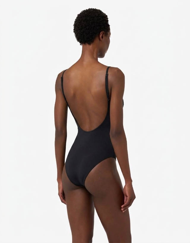 Bañador de una pieza estampado de licra Negro Moschino 1