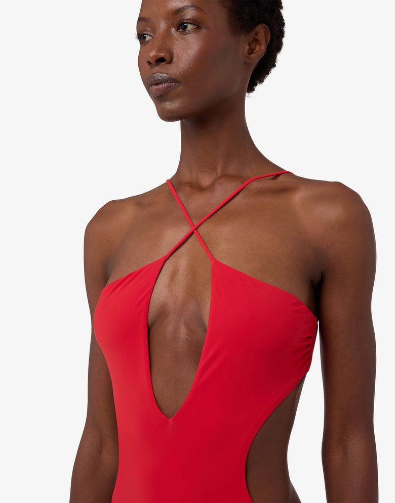 Einteiliger Badeanzug aus Lycra Rot Moschino 2