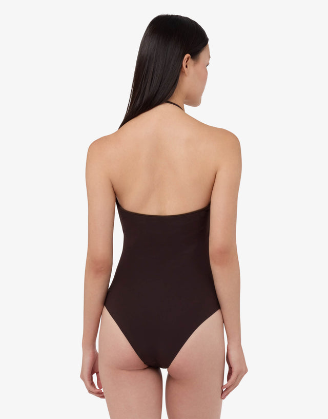Lycra one-piece swimsuit Dark brown Moschino 1