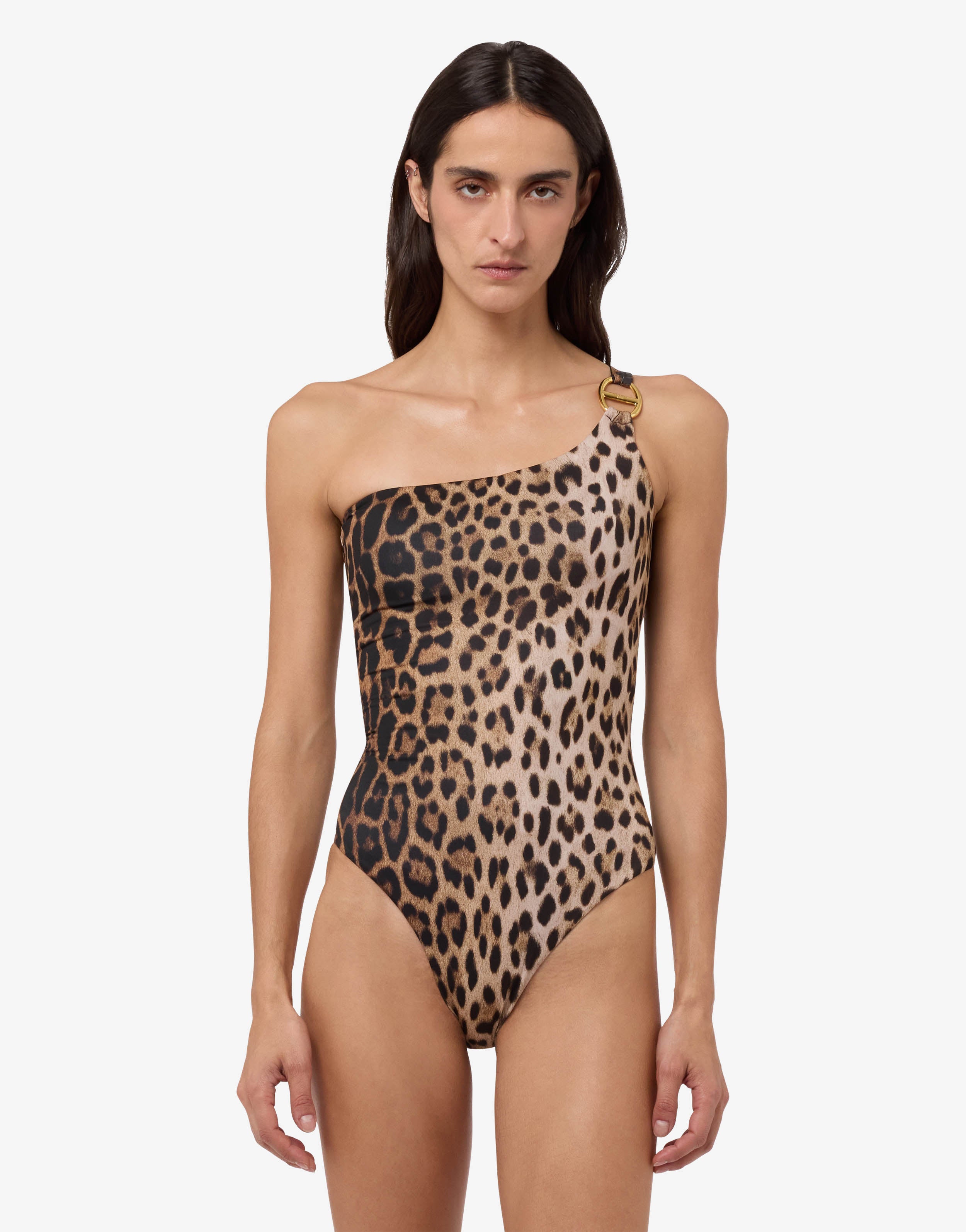 Printed Lycra one-piece swimsuit