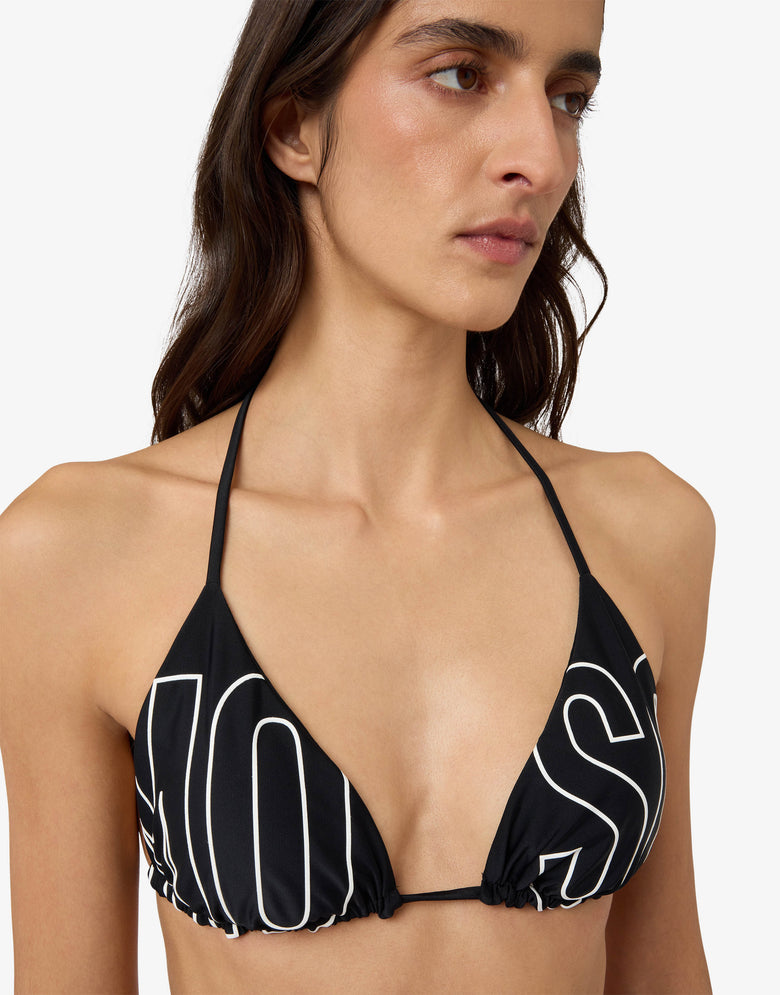 Printed triangle bikini top Black Moschino 2