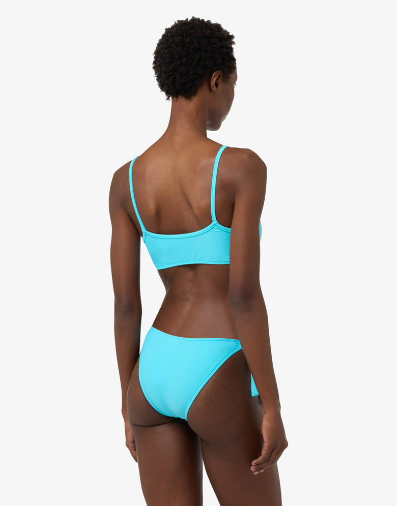 Printed bandeau bikini top Turquoise Moschino 1