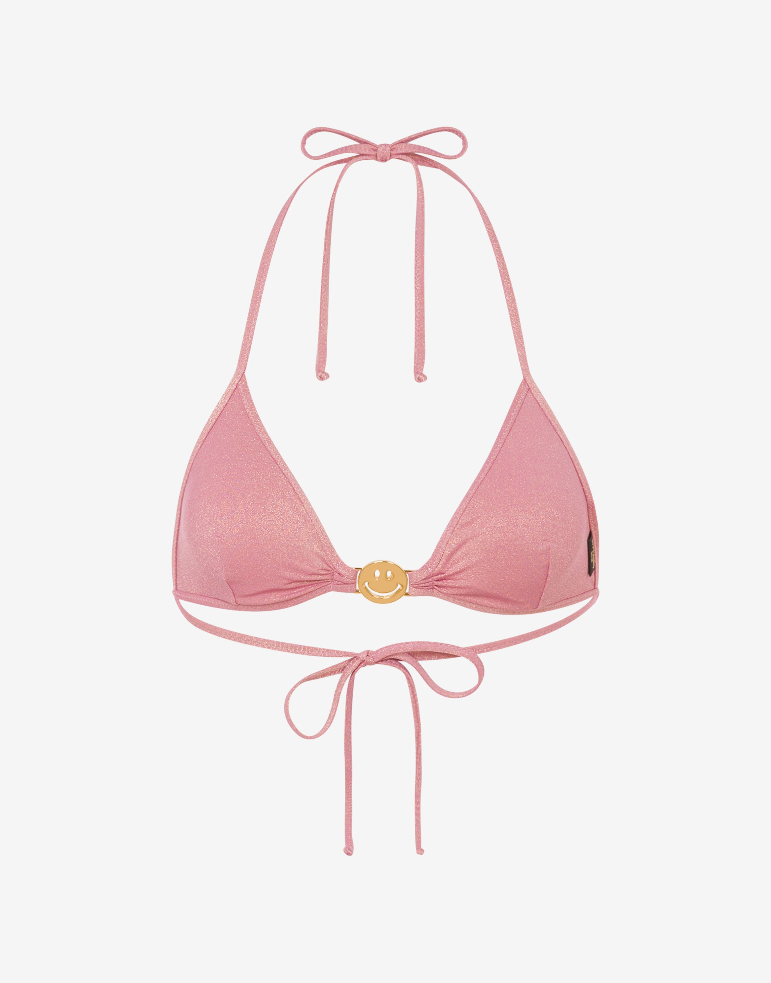 Top de biquíni triangular em jersey lurex Smiley®