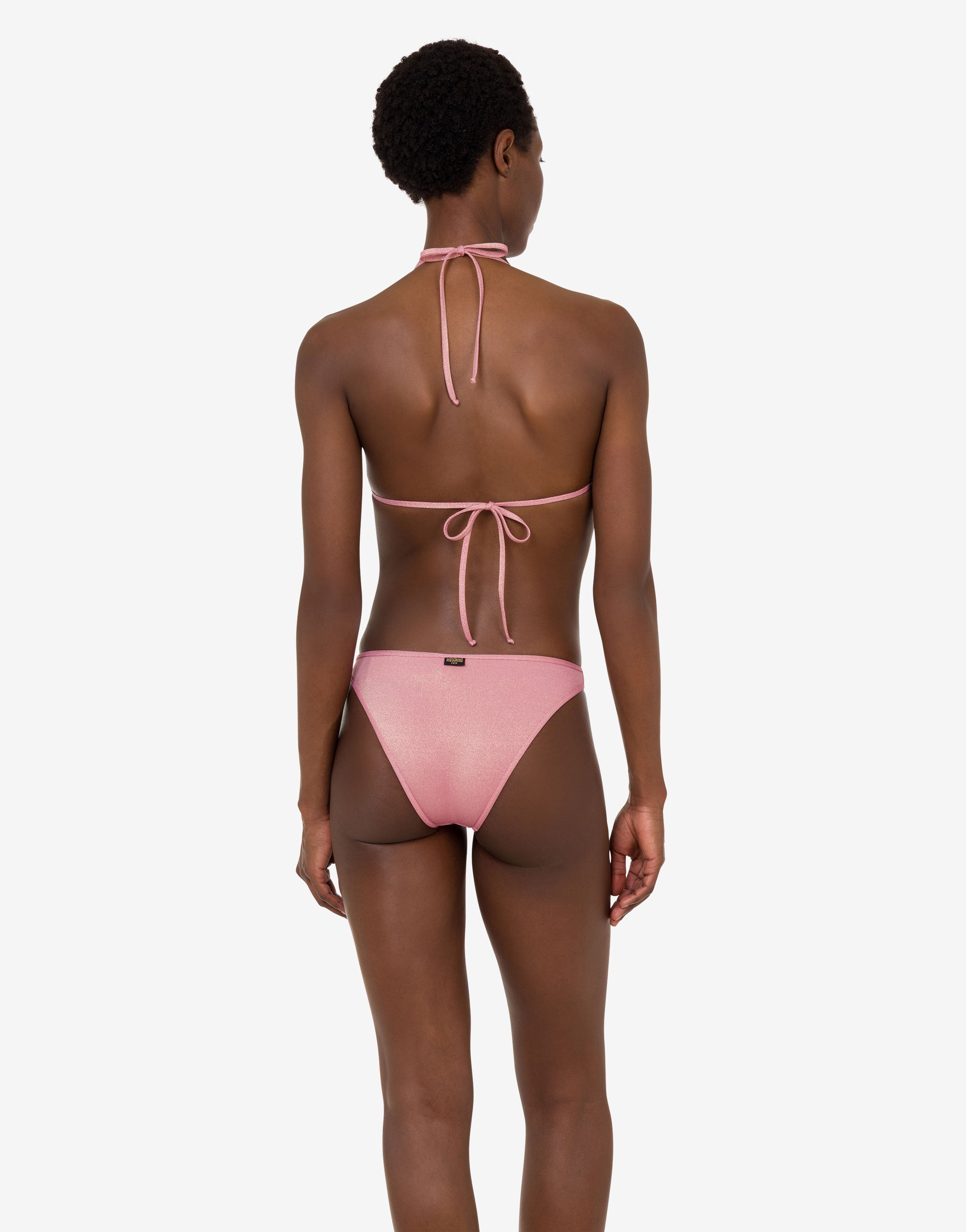 Smiley® lurex jersey triangle bikini top | Moschino