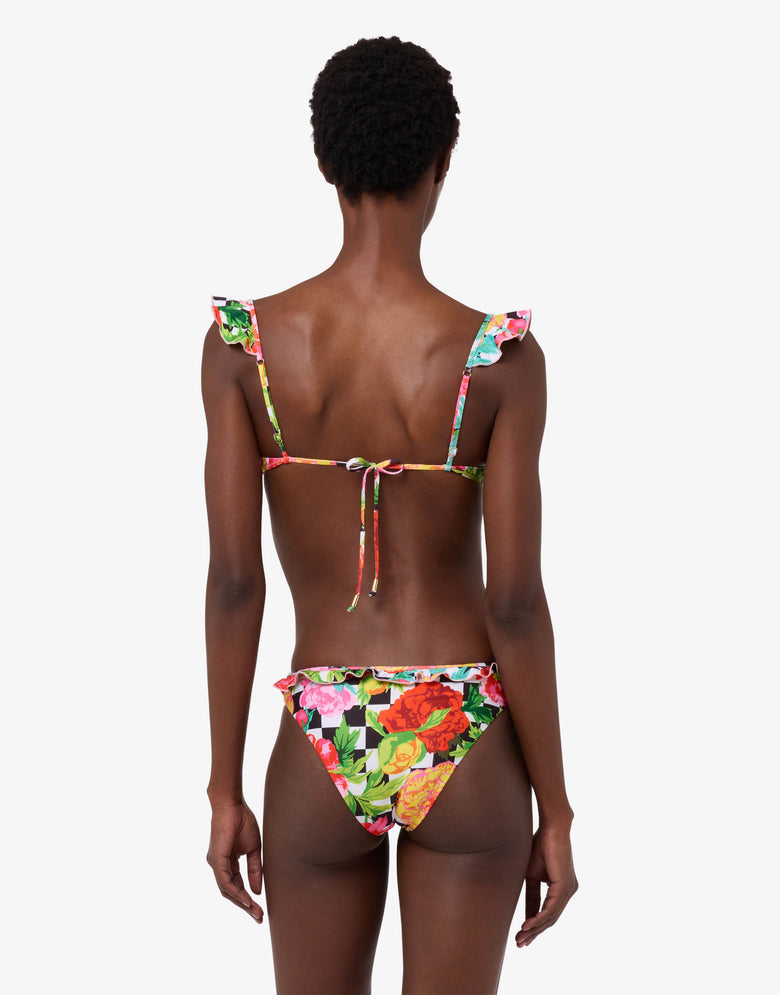 Printed Lycra triangle bikini top Multicoloured Moschino 1