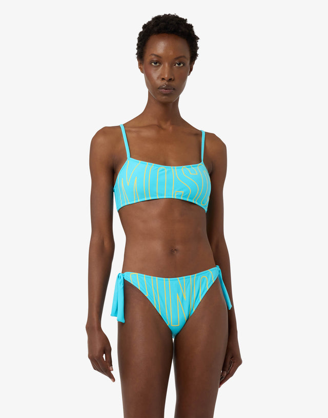 Lycra swim briefs with ties Turquoise Moschino 1