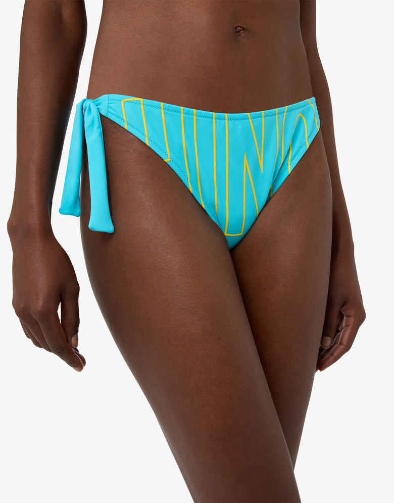 Slip mare in lycra con lacci Turchese Moschino 2