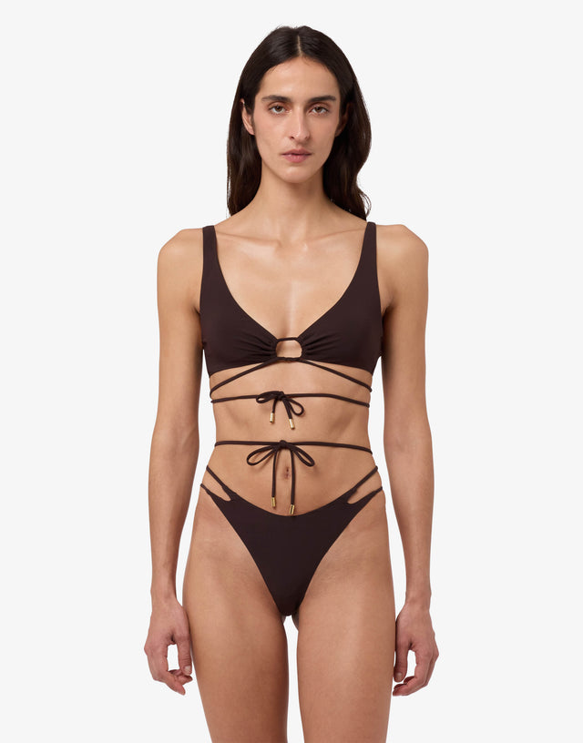 Lycra swim briefs Brown Moschino 0