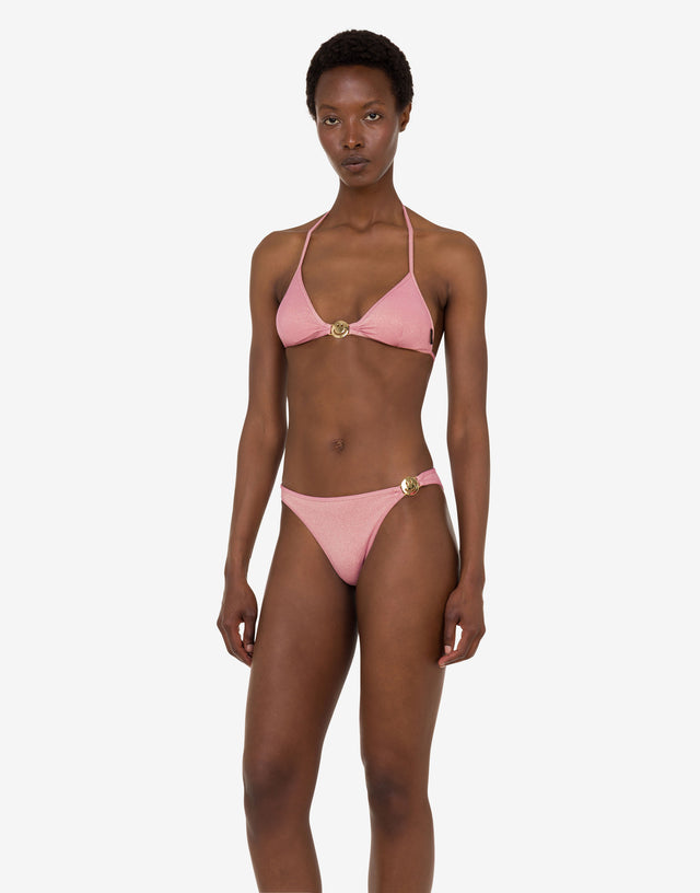 Smiley® lurex jersey swim briefs Rosa cipria Moschino 1