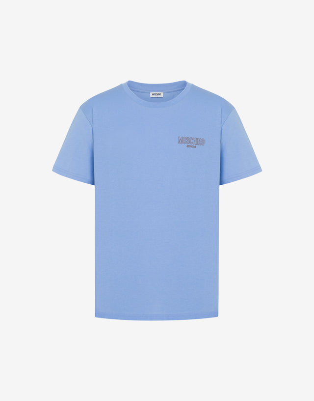 Camiseta de jersey de algodón Azul Bebé Moschino 0