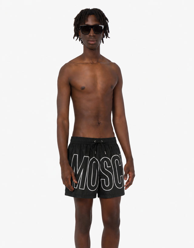 Boxer de bain Maxi Logo Noir Moschino 1
