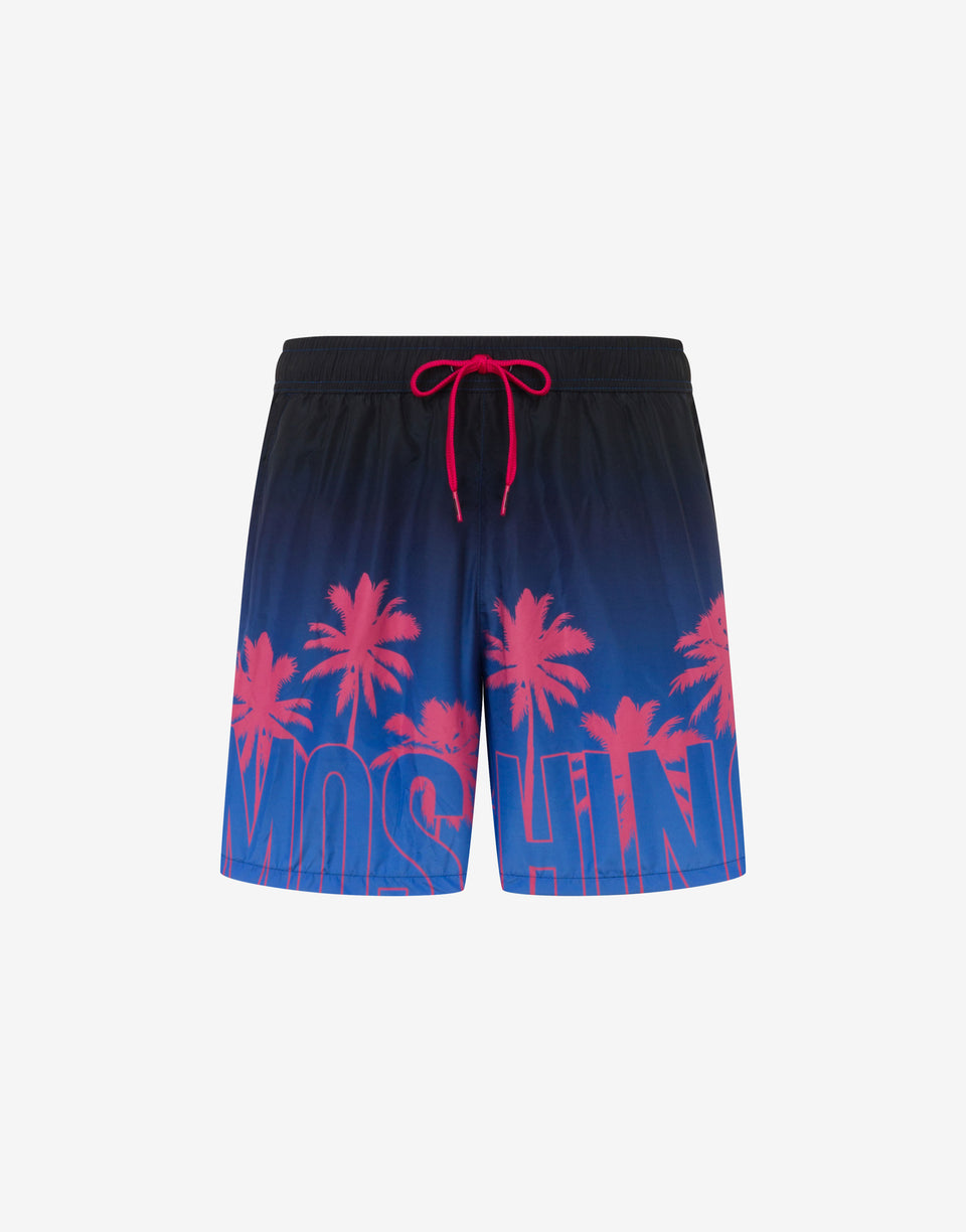 Cuecas boxer de banho em nylon estampado Azul Moschino 0