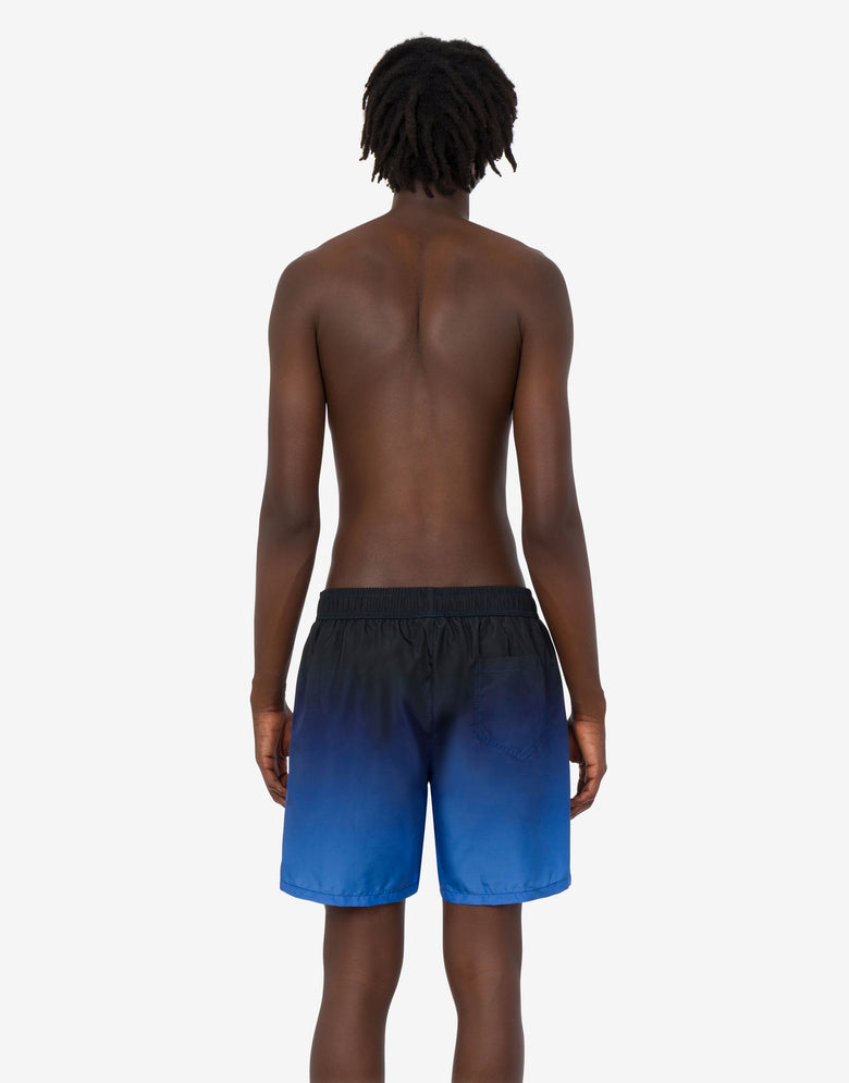 Cuecas boxer de banho em nylon estampado Azul Moschino 2