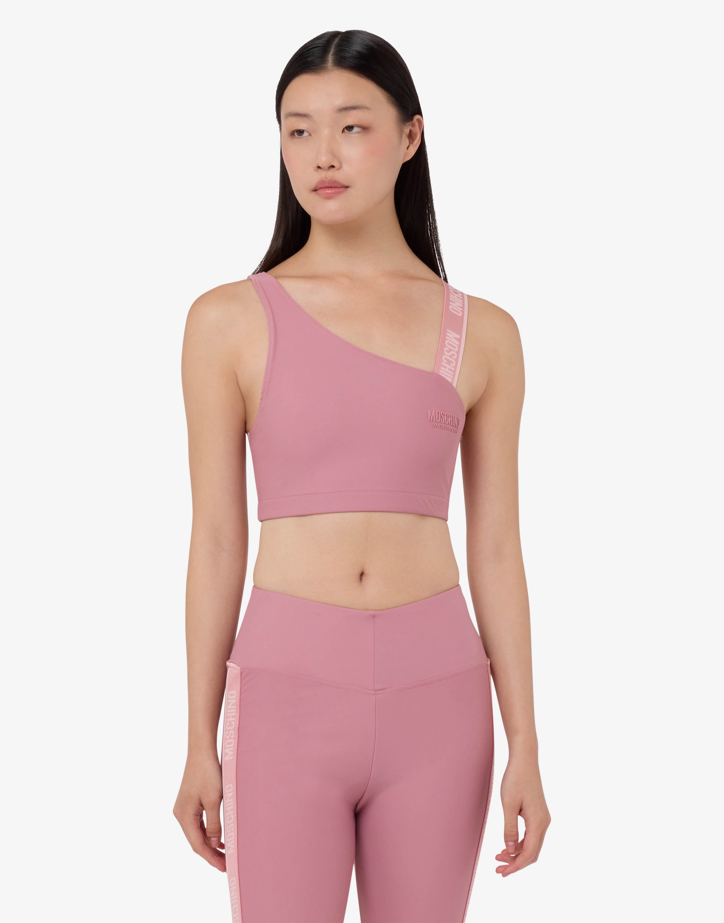 Moschino ピンク タンクトップ Technical fabric crop top | Moschino