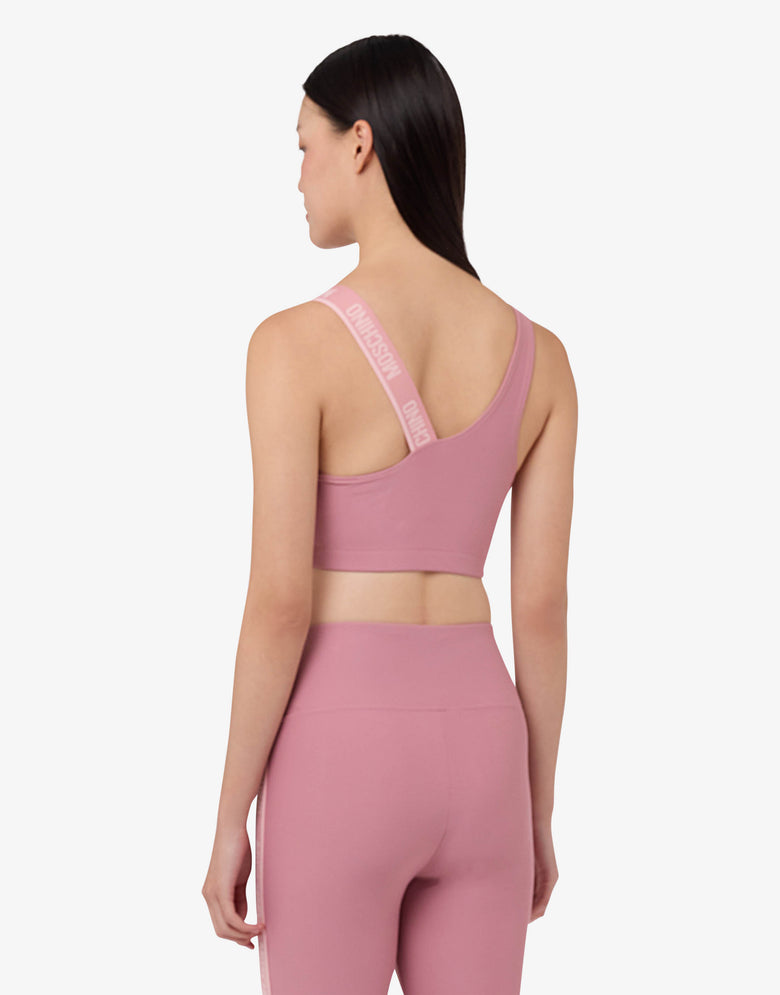 Technical fabric crop top Antique pink Moschino 1